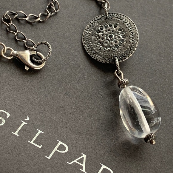 SILPADA Sterling Silver Disk & Crystal necklace - Picture 3 of 9